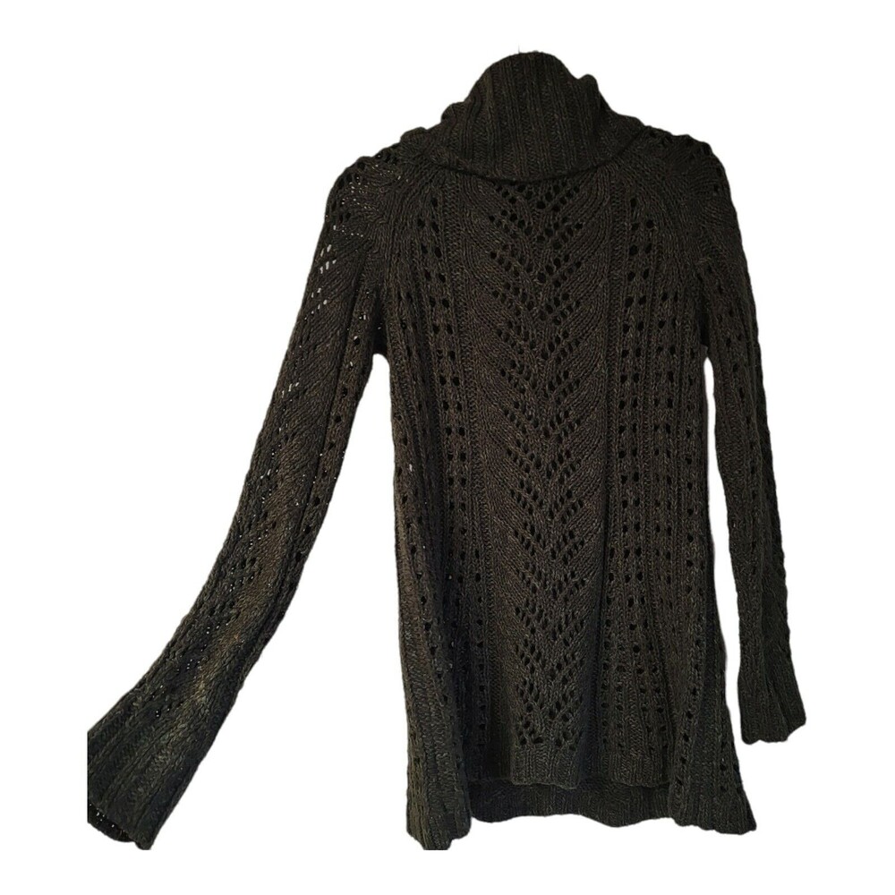 Anthropologie Sleeping on Snow Eldora Tunic Chunky Sweater Womens S Dark Green